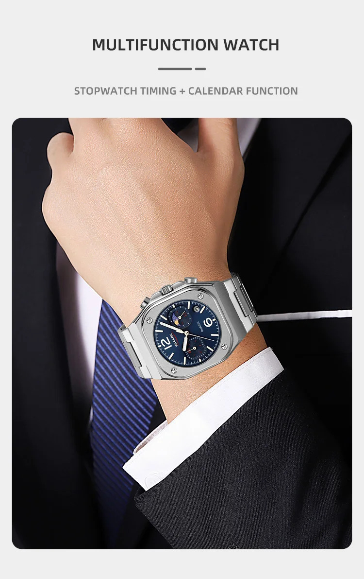 SKMEI Business Stainless Steel Strip Watches Fashion Time Date Quartz Watch For Men Women Waterproof Stopwatch Quartz Wristwatch