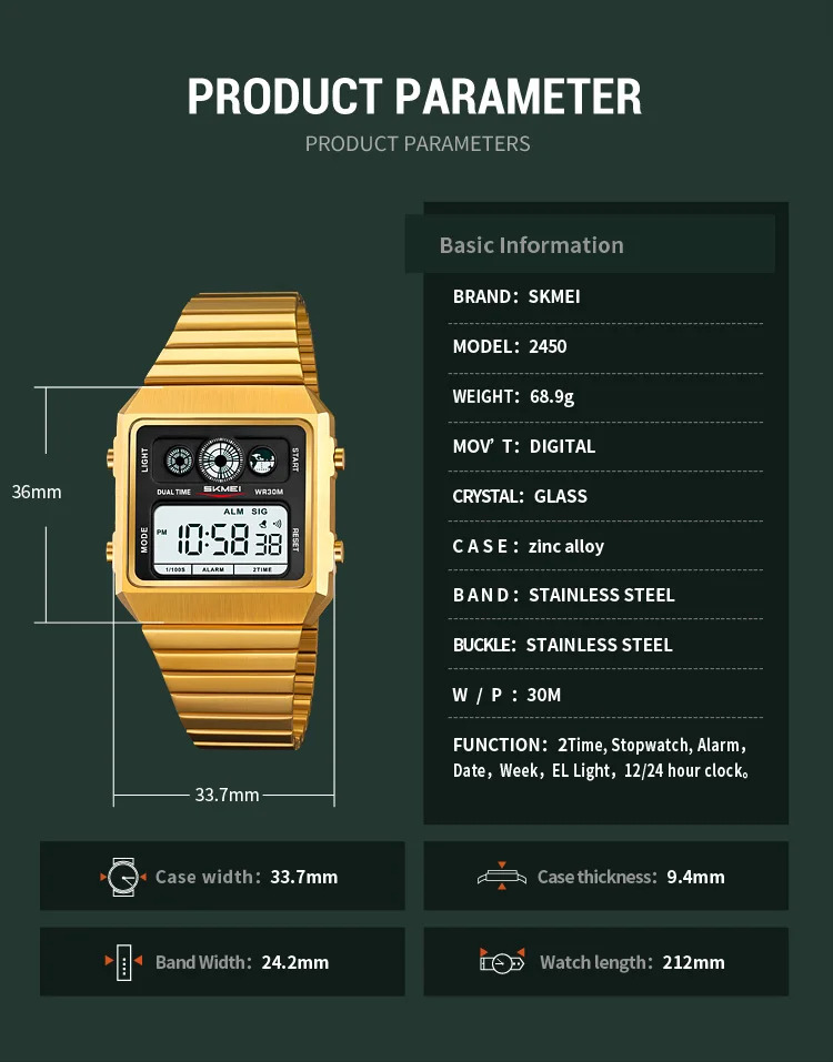 SKMEI Creative Waterproof Electronics Watches Fashion Digital Wristwatch For Men Women Stainless Steel Strip Watch Reloj Hombre