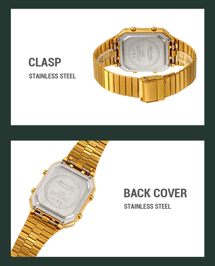 SKMEI Creative Waterproof Electronics Watches Fashion Digital Wristwatch For Men Women Stainless Steel Strip Watch Reloj Hombre