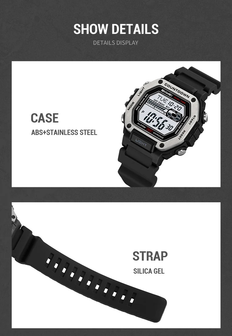 SKMEI Alarm Clock Sport Digital Wristwatches For Men Women Waterproof Date Electronic Watches Chrono Military Watch Reloj Hombre
