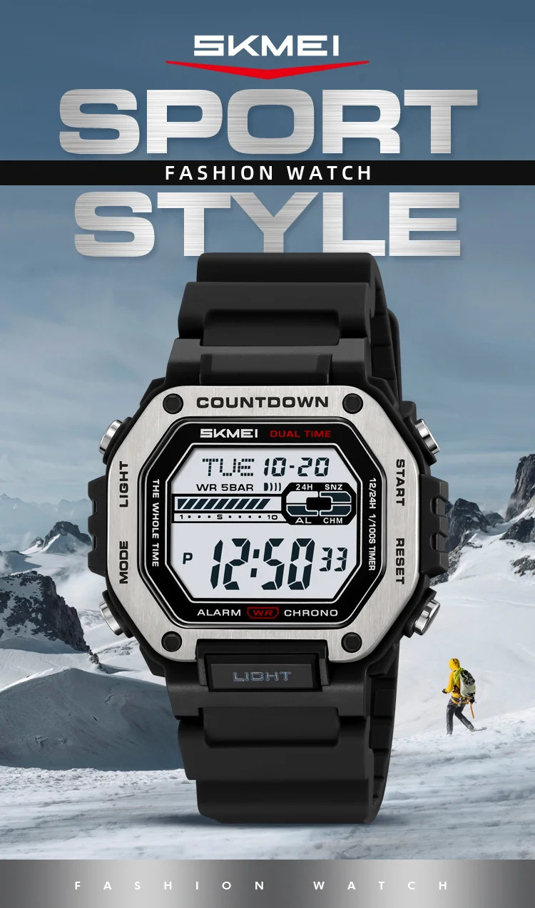 SKMEI Alarm Clock Sport Digital Wristwatches For Men Women Waterproof Date Electronic Watches Chrono Military Watch Reloj Hombre