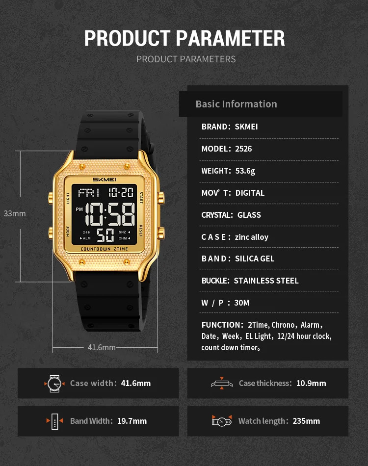 SKMEI Chrono Military Electronic Watch Alarm Sport Digital Wristwatch For Men Women Student Waterproof Date Watches Reloj Hombre