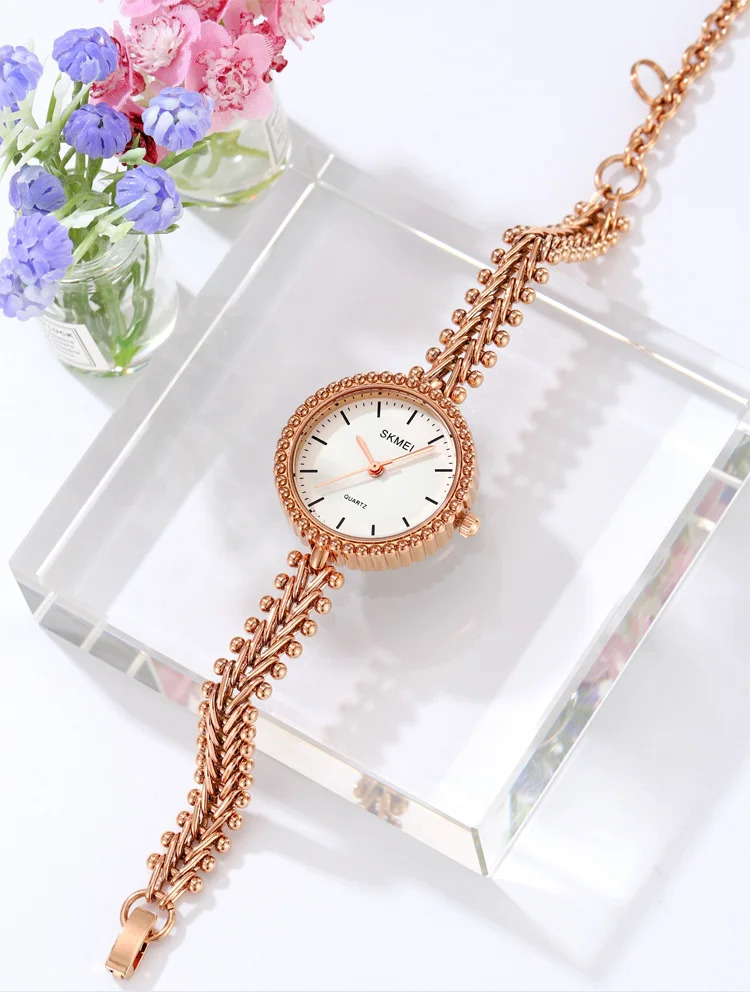 SKMEI Lady Elegant Sweet Quartz Watches For Women Fashion Simple Luxury Wristwatch 3Bar Waterproof Time Female Watch Reloj Mujer