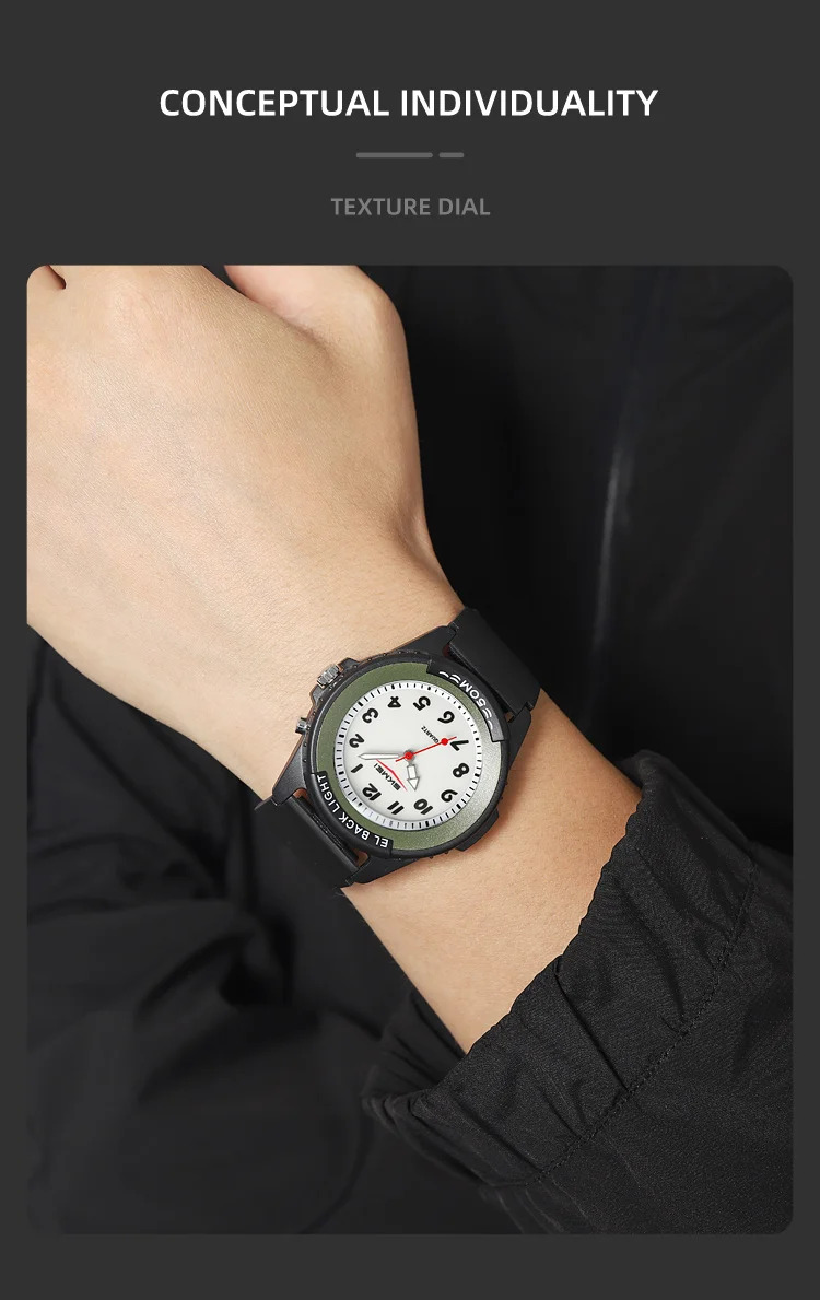SKMEI Fashion Back Light Quartz Wristwatches For Men Women Students Teen Sports 5Bar Waterproof Watches Creative Outdoor Watch