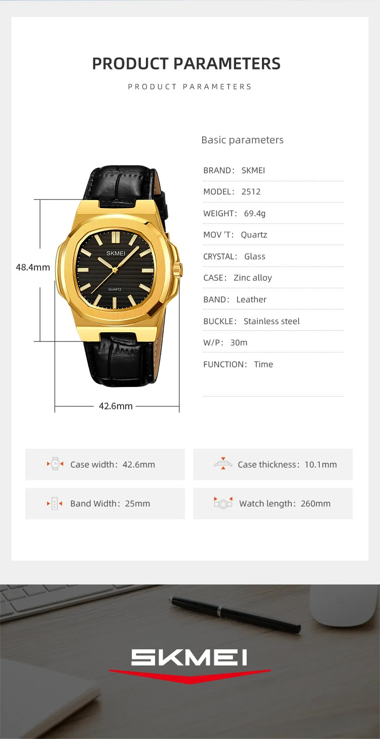 SKMEI Business Orologi Movement Quartz Watches Sports Watches For Men Women Waterproof Wristwatch Fashion Watch Horloges Mannen