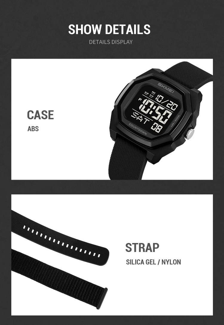 SKMEI Military Sports Digital Wristwatch For Men Women Waterproof Date Electronics Watches Alarm Clock Chrono Watch Reloj Hombre