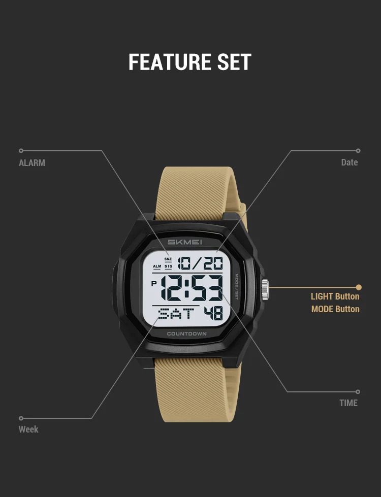 SKMEI Military Sports Digital Wristwatch For Men Women Waterproof Date Electronics Watches Alarm Clock Chrono Watch Reloj Hombre