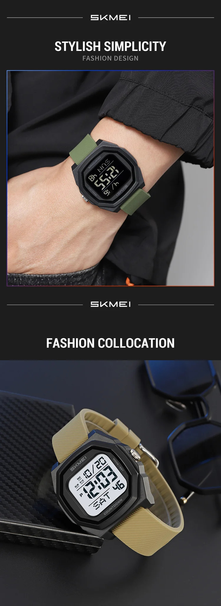 SKMEI Military Sports Digital Wristwatch For Men Women Waterproof Date Electronics Watches Alarm Clock Chrono Watch Reloj Hombre