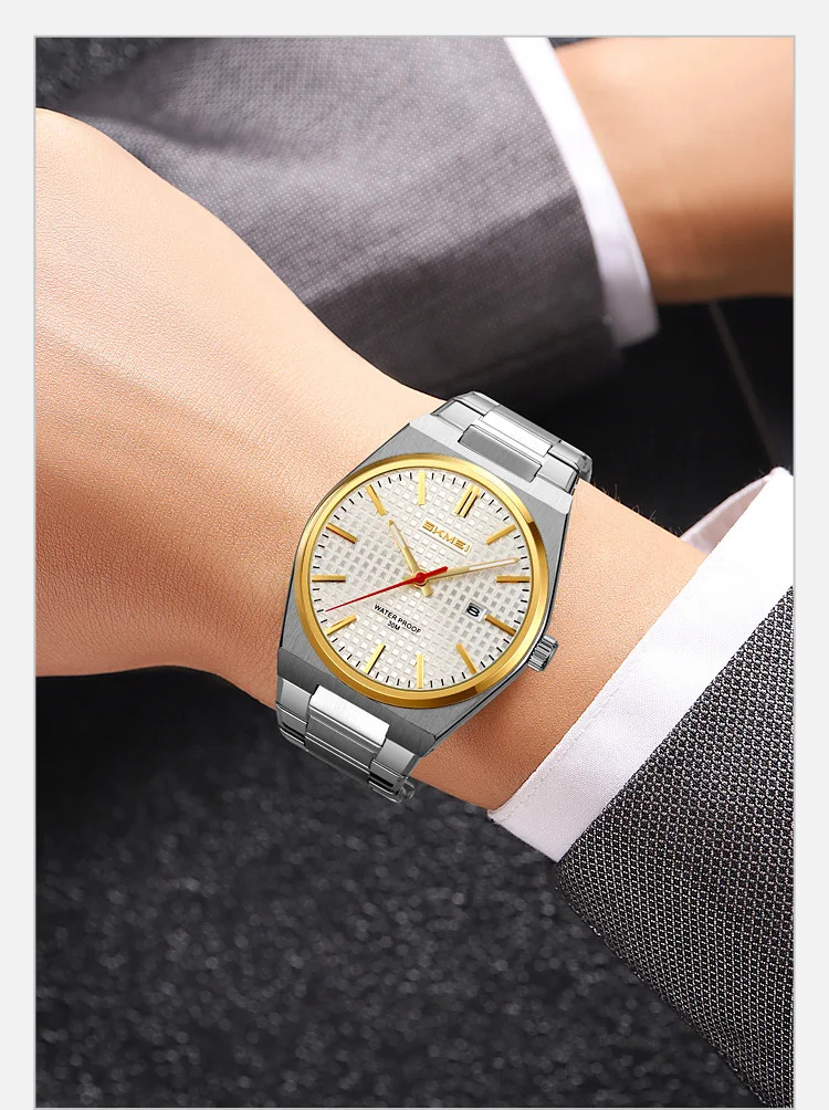 SKMEI Casual Simple Movement Quartz Watches For Men Women Business Date Wristwatches Fashion Waterproof Time Watch Reloj Hombre