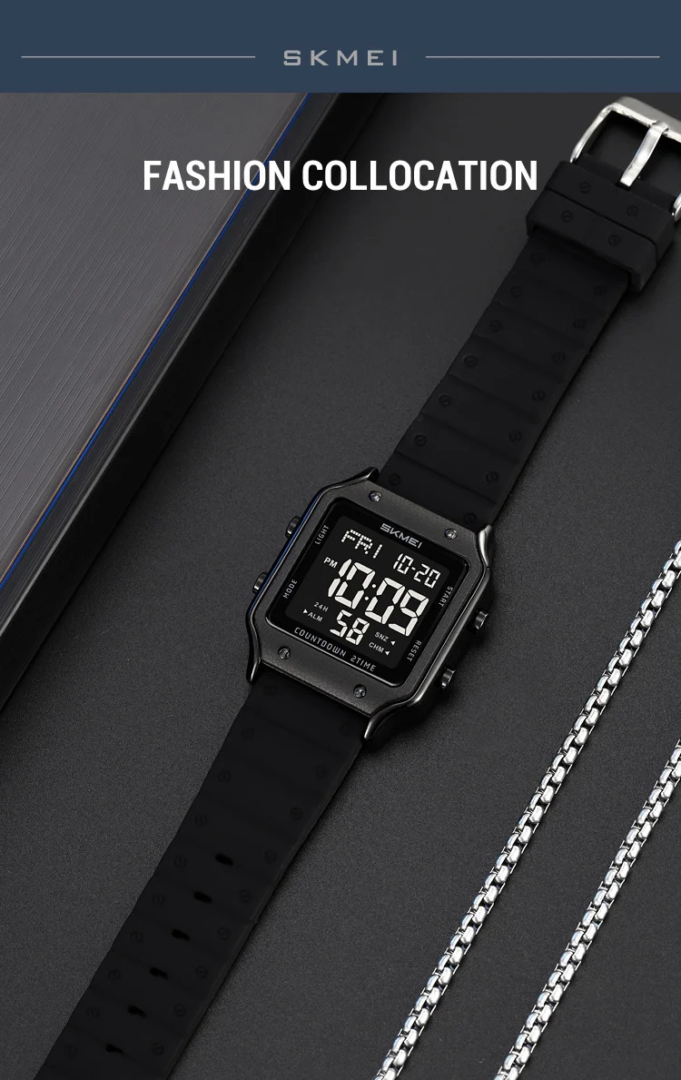 SKMEI Alarm Date Electronic Watch Sport Digital Wristwatch For Men Women Student Chrono Waterproof Military Watches Reloj Hombre