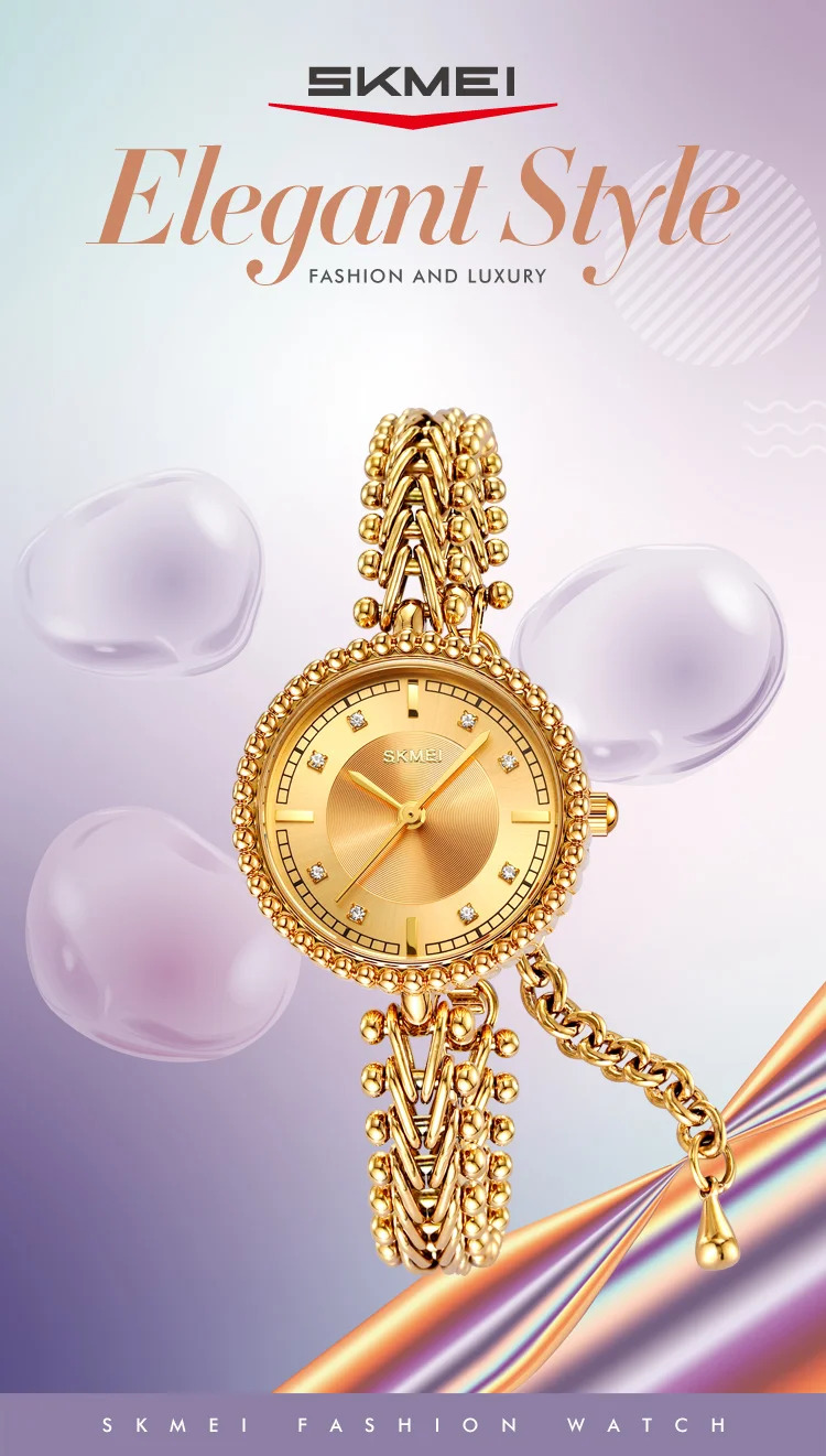 SKMEI Simple Elegant Sweet Quartz Watches For Women Fashion Luxury Lady Wristwatch 3Bar Waterproof Time Female Watch Reloj Mujer