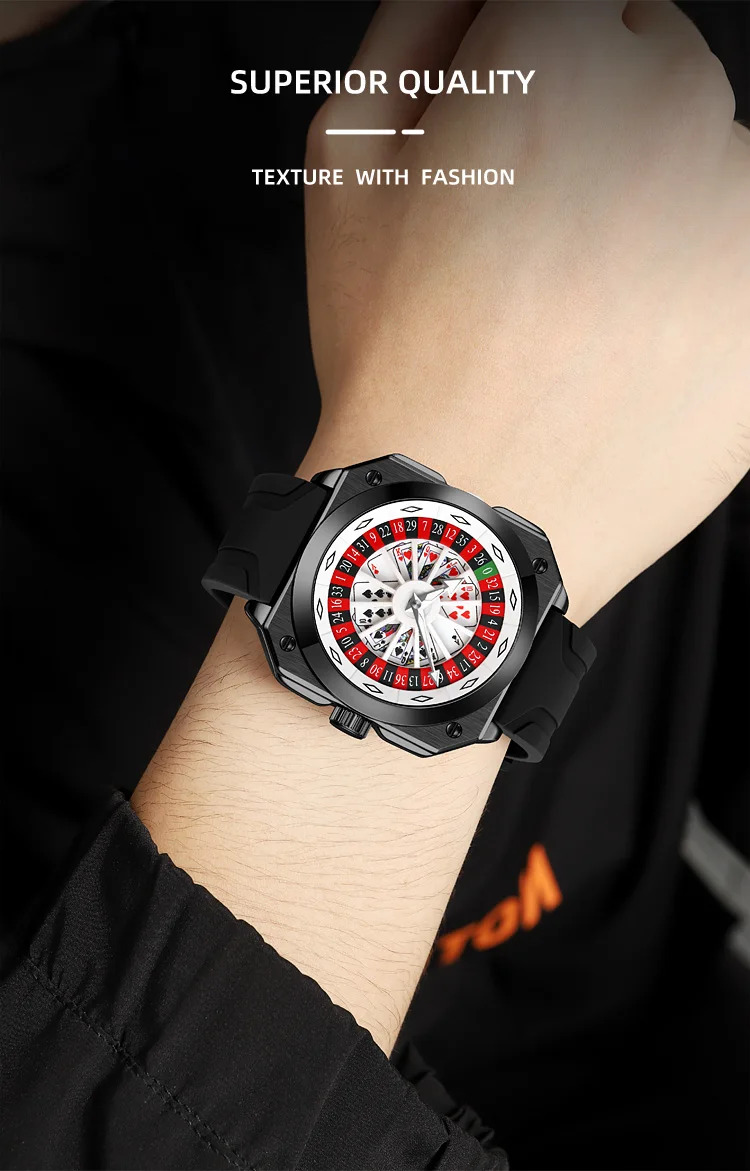 SKMEI Creative Roulette Game Movement Quartz Watch For Men Women Fashion Design Rotating Dial Waterproof Wristwatch Male Watch