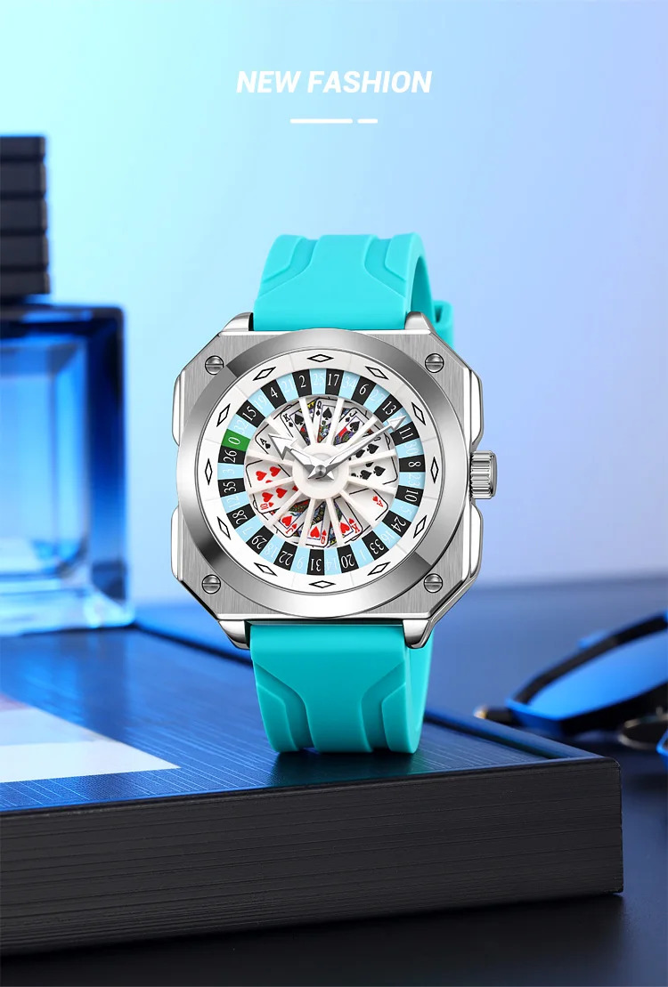 SKMEI Creative Roulette Game Movement Quartz Watch For Men Women Fashion Design Rotating Dial Waterproof Wristwatch Male Watch