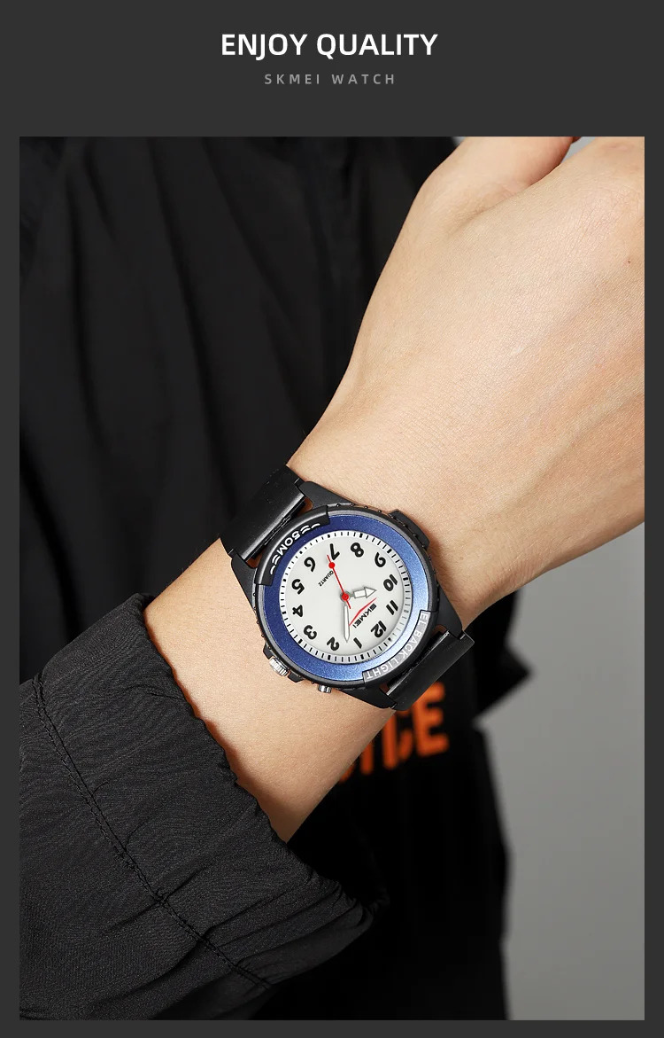 SKMEI Fashion Outdoor Quartz Wristwatches For Men Women Students Teen Sports 5Bar Waterproof Watches Creative Back Light Watch