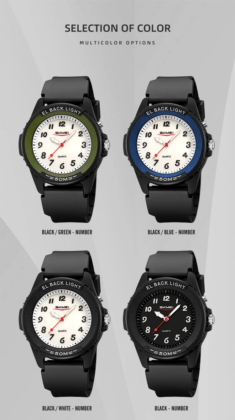 SKMEI Fashion Outdoor Quartz Wristwatches For Men Women Students Teen Sports 5Bar Waterproof Watches Creative Back Light Watch