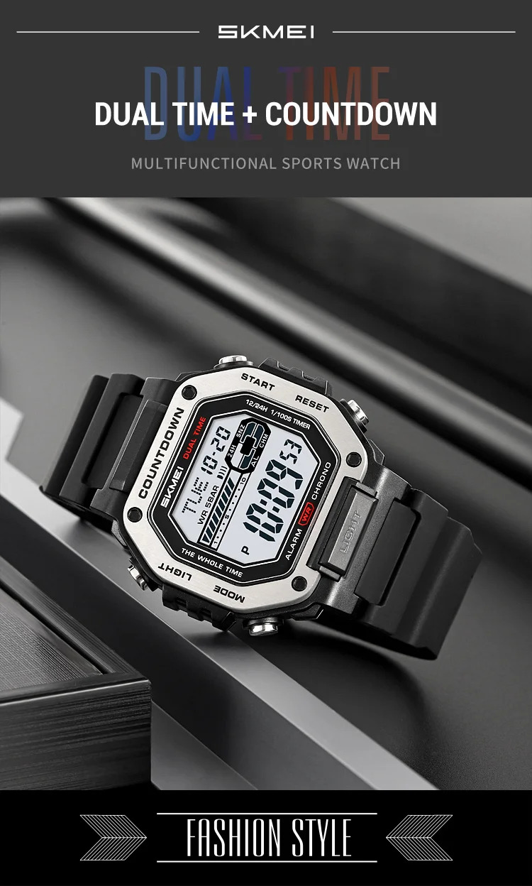 SKMEI Male Alarm Sports Digital Wristwatches For Men Women Waterproof Date Electronic Watches Chrono Military Watch Reloj Hombre