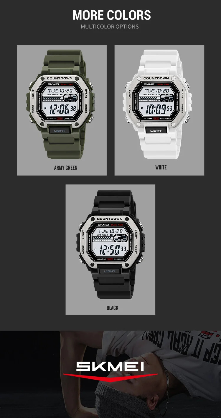 SKMEI Male Alarm Sports Digital Wristwatches For Men Women Waterproof Date Electronic Watches Chrono Military Watch Reloj Hombre