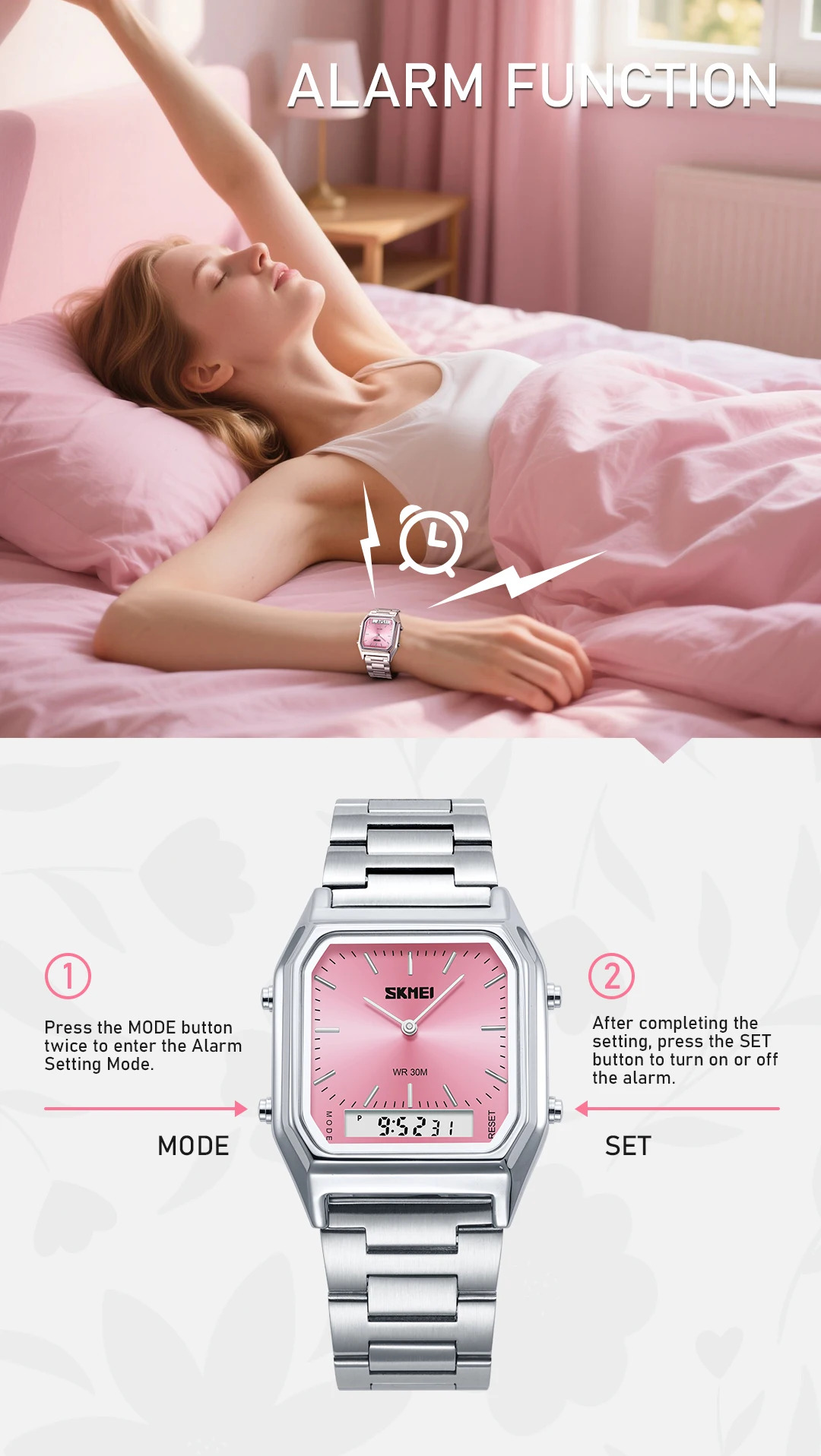 SKMEI Creative Dual Display Digital Electronics Watch Waterproof Quartz Watches For Men Women Students 3Time Luminous Wristwatch
