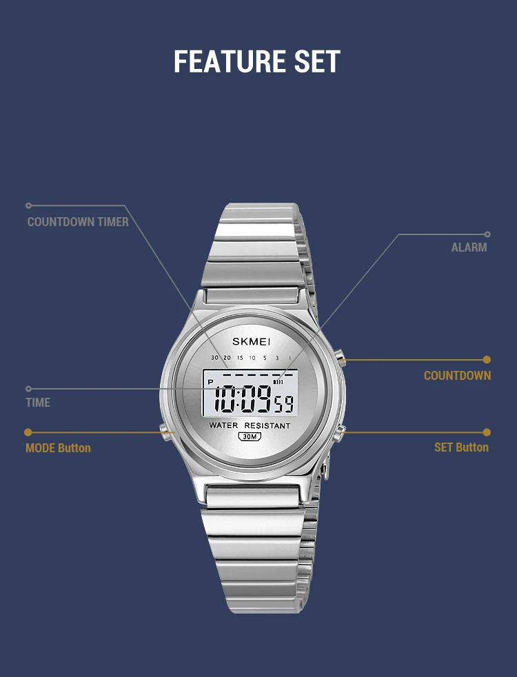 SKMEI Small Dial Digital Wristwatches For Women Top Brands Luxury Watches Ladies Waterproof Sports Stopwatch Electronics Watch