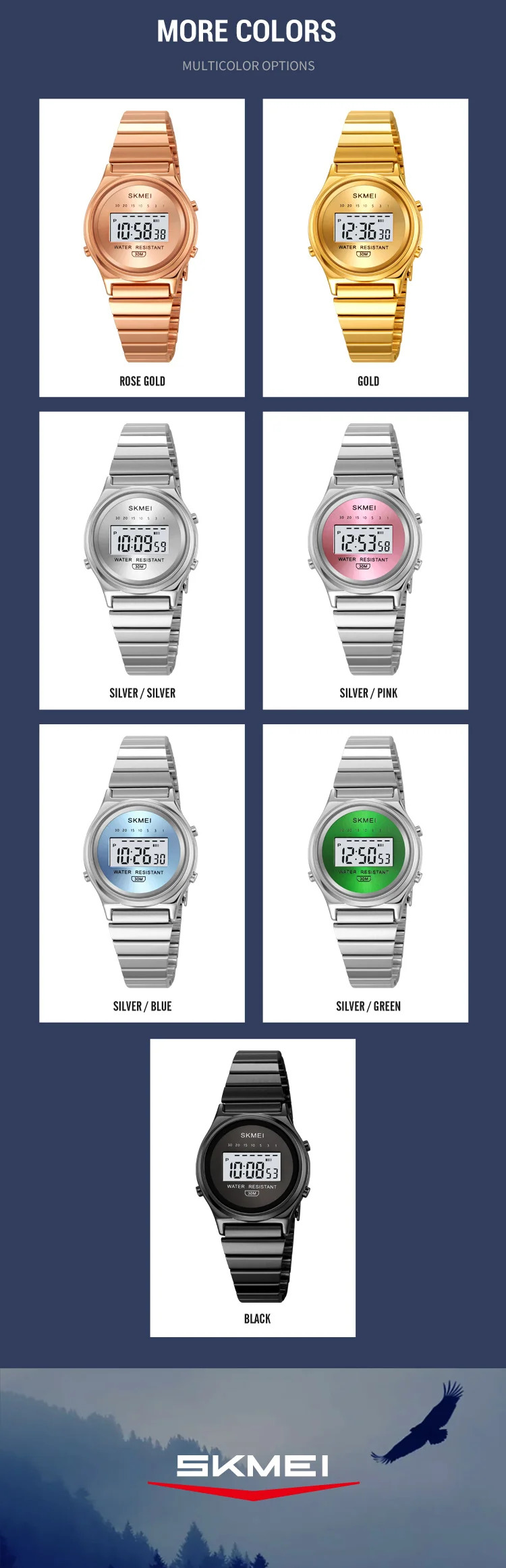SKMEI Small Dial Digital Wristwatches For Women Top Brands Luxury Watches Ladies Waterproof Sports Stopwatch Electronics Watch