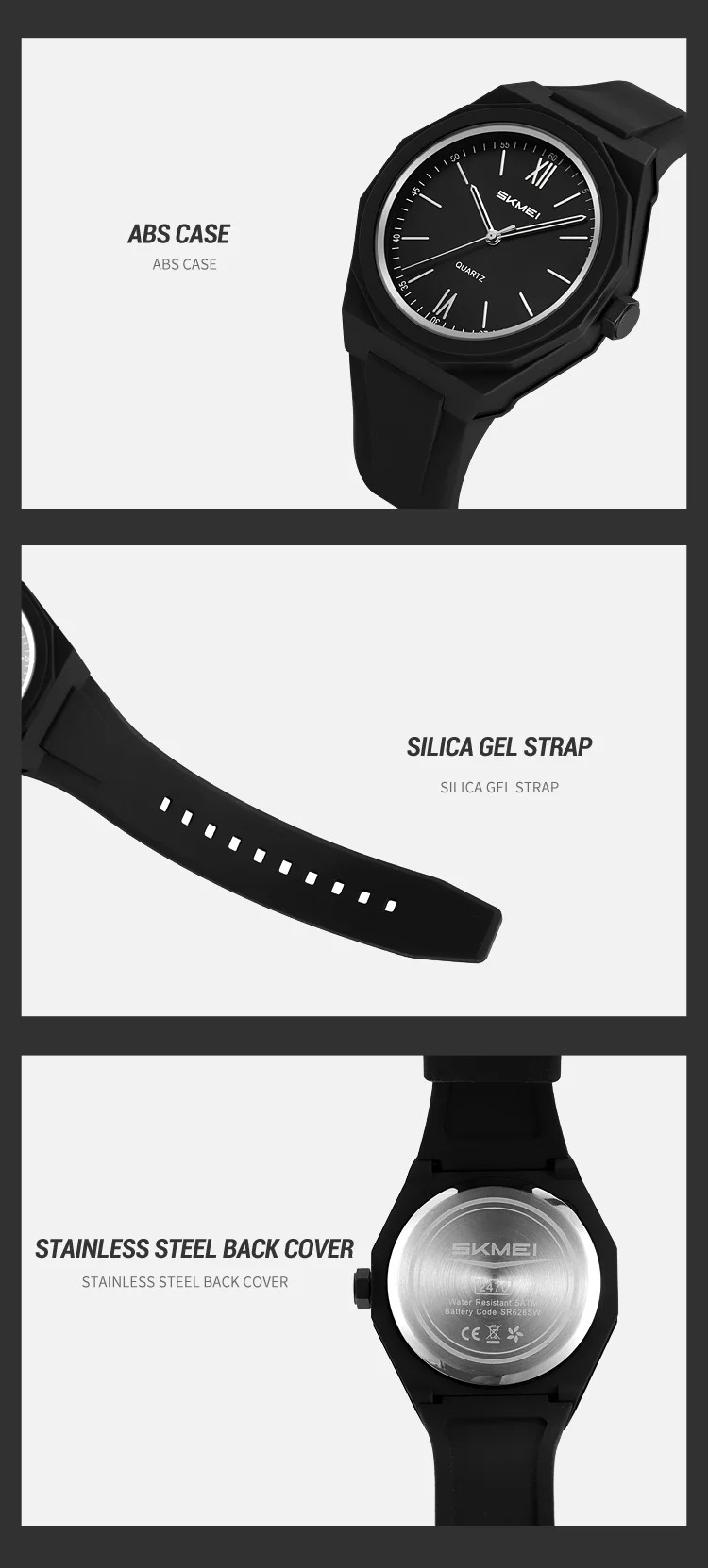 SKMEI Casual Creative Quartz Wristwatches For Men Women Students Sport 5Bar Waterproof Watches Fashion Design Outdoor Male Watch