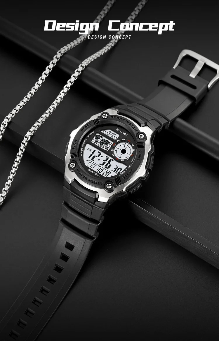 SKMEI Count Down Timer Military Sports Digital Wristwatches For Men Women Waterproof Date Electronics Watches Alarm Chrono Watch