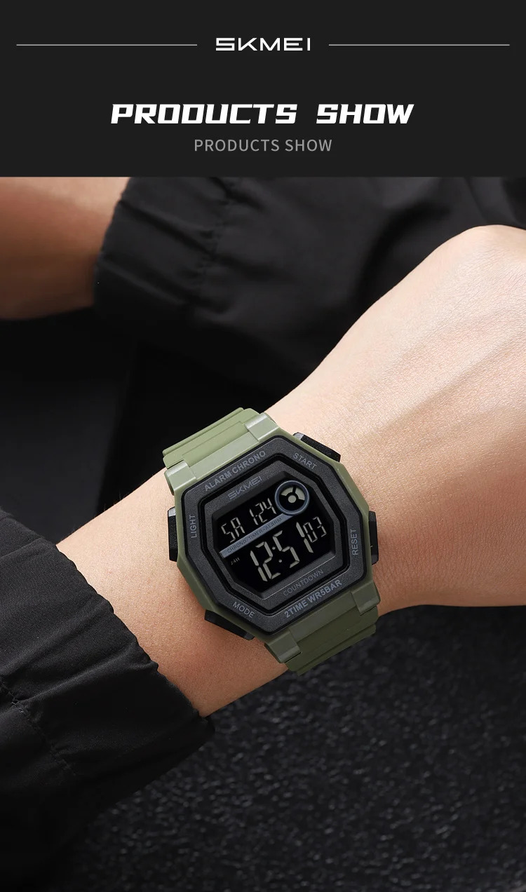 SKMEI Military Count Down Timer Alarm Digital Wristwatches For Men Women Waterproof Date Electronics Watches Chrono Sports Watch