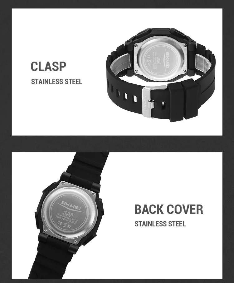 SKMEI Military Count Down Timer Alarm Digital Wristwatches For Men Women Waterproof Date Electronics Watches Chrono Sports Watch