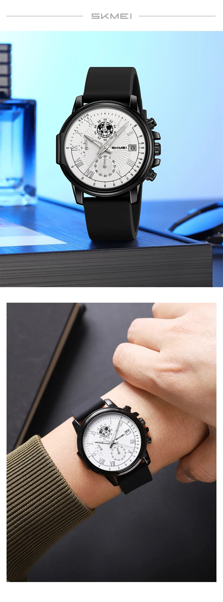 SKMEI Creative Business Quartz Watches Fashion Time Date Watch For Men Women Casual Waterproof Stopwatch Wristwatch Reloj Hombre