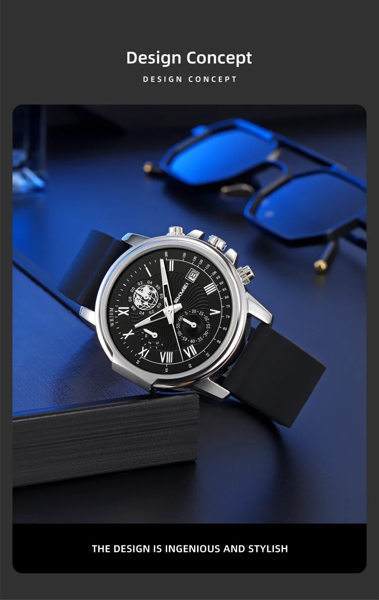 SKMEI Creative Business Quartz Watches Fashion Time Date Watch For Men Women Casual Waterproof Stopwatch Wristwatch Reloj Hombre