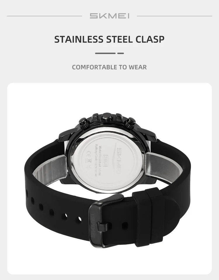 SKMEI Creative Business Quartz Watches Fashion Time Date Watch For Men Women Casual Waterproof Stopwatch Wristwatch Reloj Hombre