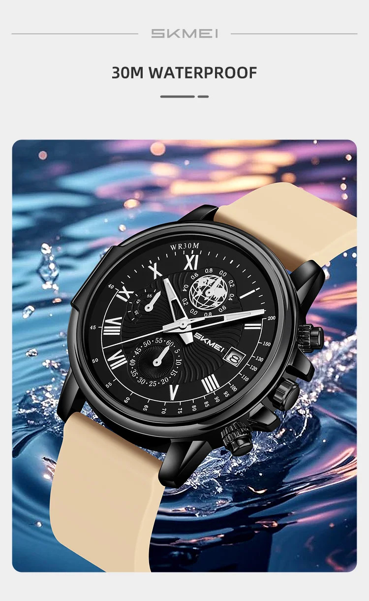 SKMEI Creative Business Quartz Watches Fashion Time Date Watch For Men Women Casual Waterproof Stopwatch Wristwatch Reloj Hombre