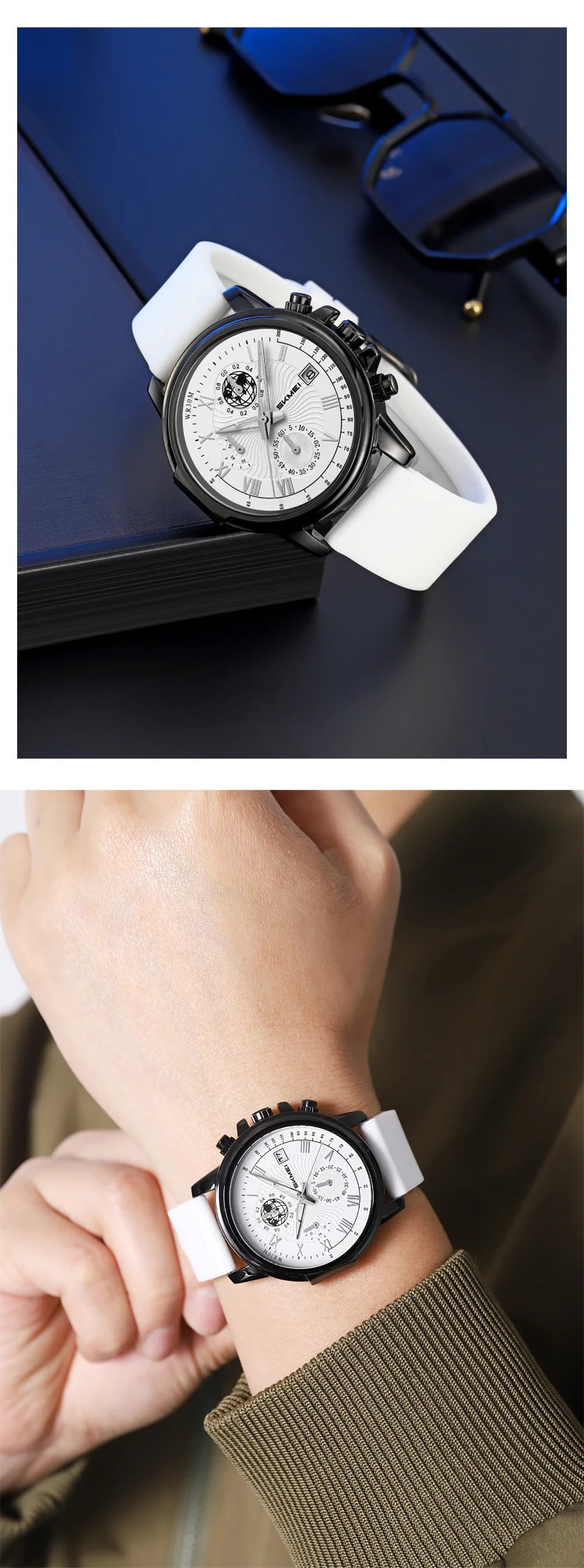 SKMEI Creative Business Quartz Watches Fashion Time Date Watch For Men Women Casual Waterproof Stopwatch Wristwatch Reloj Hombre