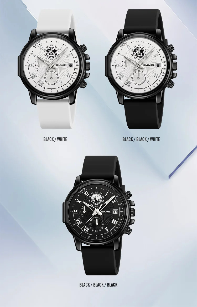 SKMEI Creative Business Quartz Watches Fashion Time Date Watch For Men Women Casual Waterproof Stopwatch Wristwatch Reloj Hombre