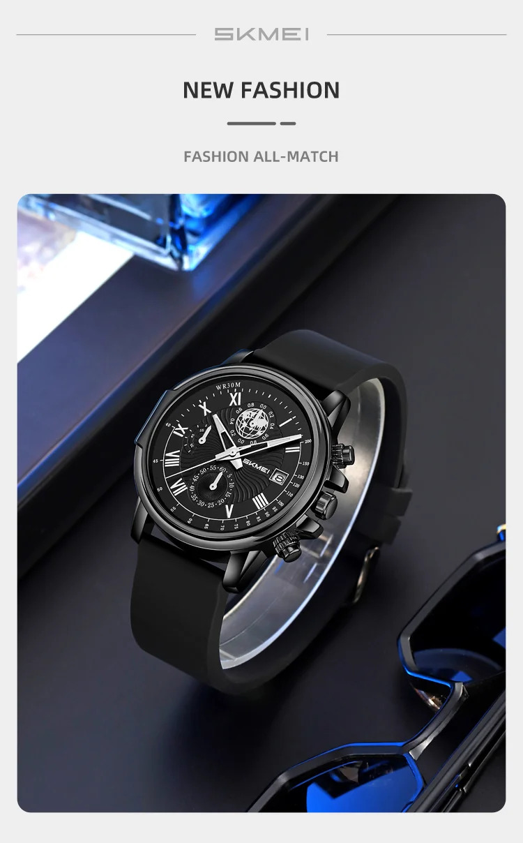 SKMEI Creative Business Quartz Watches Fashion Time Date Watch For Men Women Casual Waterproof Stopwatch Wristwatch Reloj Hombre