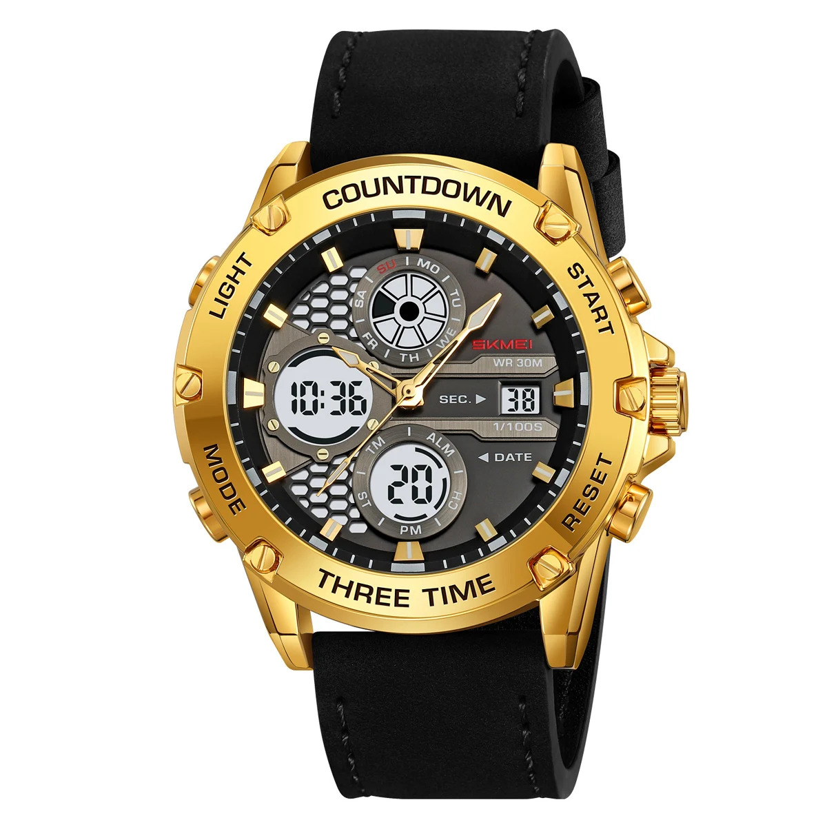 Gold Black Leather