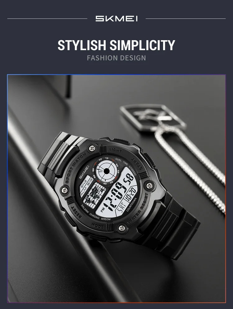 SKMEI Military Digital Electronics Wristwatches For Men Women Sports Waterproof Date Watches Alarm Chrono Count Down Timer Watch