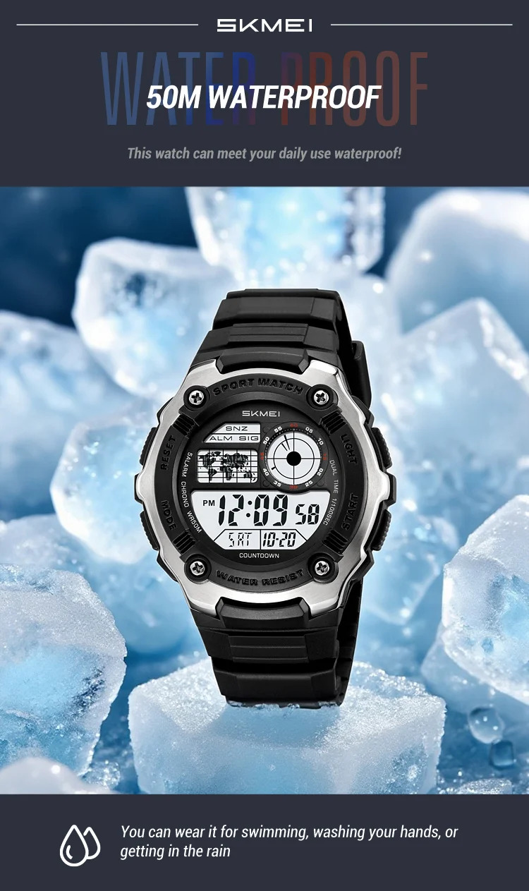 SKMEI Military Digital Electronics Wristwatches For Men Women Sports Waterproof Date Watches Alarm Chrono Count Down Timer Watch
