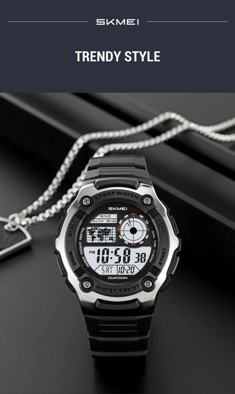 SKMEI Military Digital Electronics Wristwatches For Men Women Sports Waterproof Date Watches Alarm Chrono Count Down Timer Watch