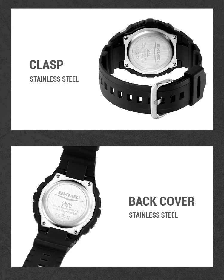 SKMEI Military Digital Electronics Wristwatches For Men Women Sports Waterproof Date Watches Alarm Chrono Count Down Timer Watch