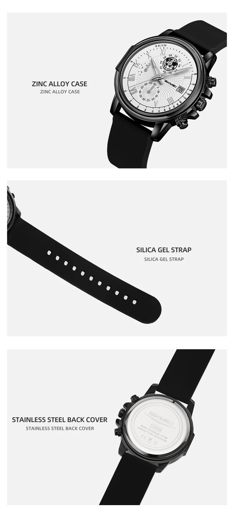 SKMEI Fashion Creative Quartz Watches Business Time Date Watch For Men Women Casual Waterproof Stopwatch Wristwatch Reloj Hombre