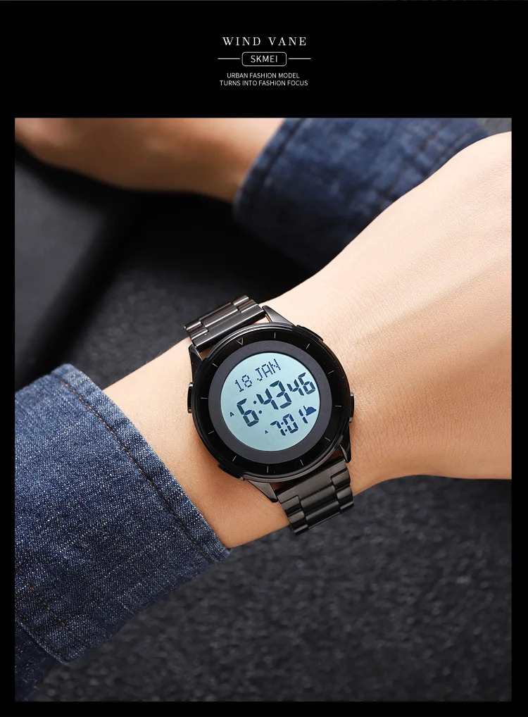 SKMEI Casual Countdown Stopwatch Digital Outdoor Sports Watch Male 3Bar Waterproof Wristwatch Alarm EL Light Watch Reloj Hombre