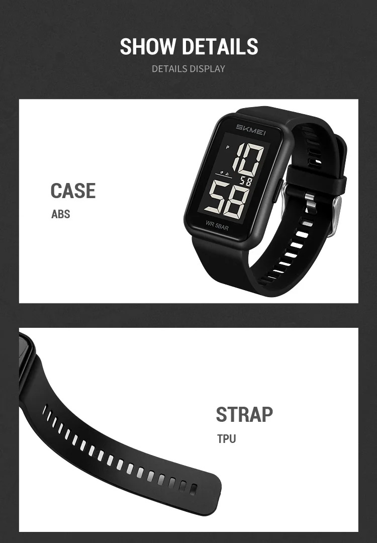 SKMEI Digital Watches For Men Women Countdown Sport Watch Fashion Waterproof Wristwatches Back Light Display Watch Reloj Hombre