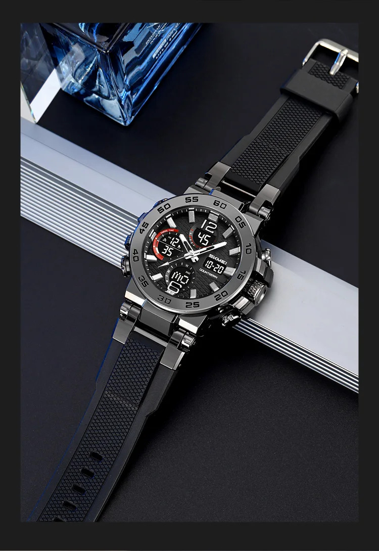 SKMEI 3Time Fashion Digital Electronic Watch Sports LED Light Quartz Watches For Men Waterproof Alarm Wristwatches Reloj Hombre
