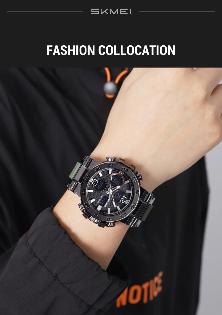 SKMEI 3Time Fashion Digital Electronic Watch Sports LED Light Quartz Watches For Men Waterproof Alarm Wristwatches Reloj Hombre