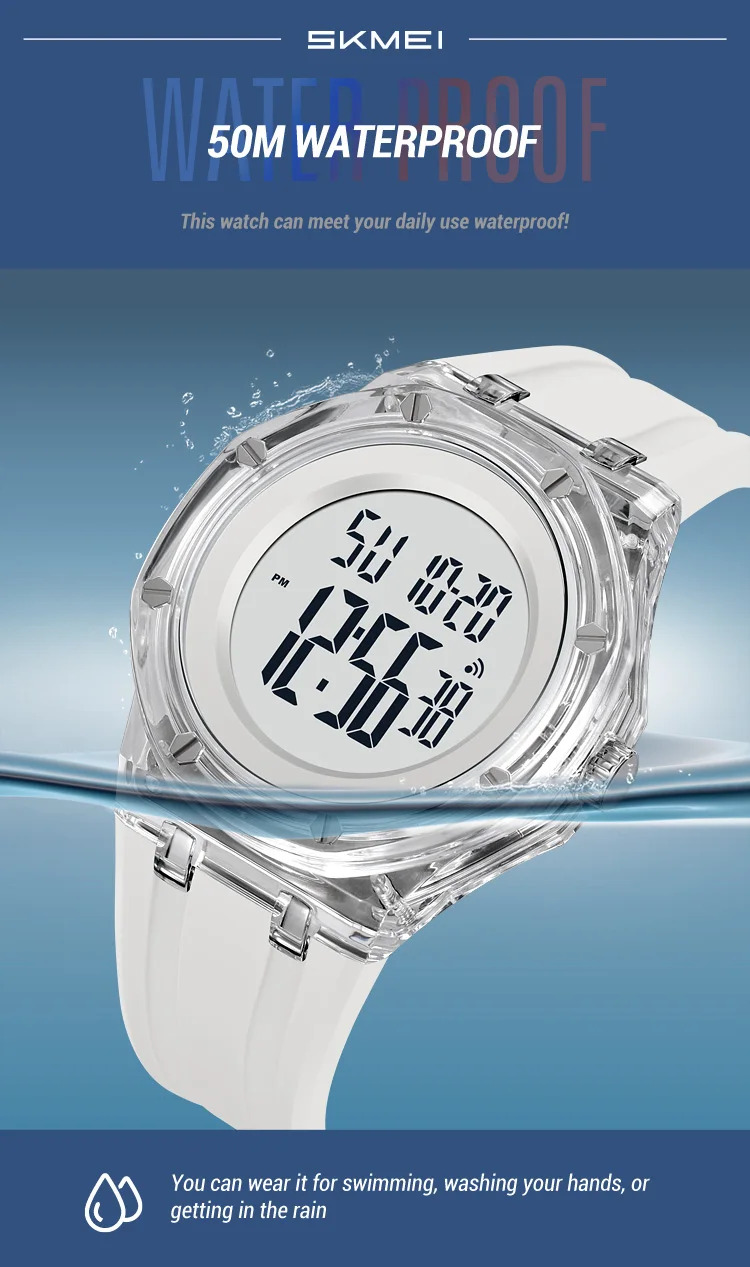 SKMEI Fashion Sports Digital Watch For Men Women Casual Week Date Quartz Watch Led Light Waterproof Wristwatch Relogio Masculino