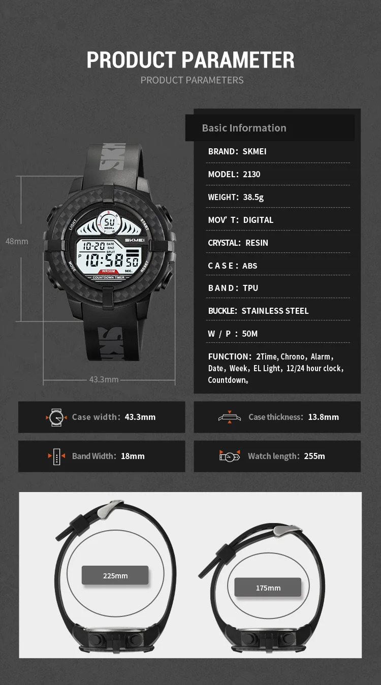 SKMEI Camouflage Chrono Digital Sport Electronic Watches For Men Women Fashion 5Bar Waterproof Stopwatch Wristwatch Reloj Hombre