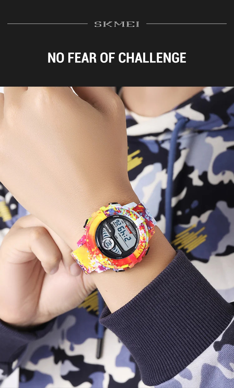 SKMEI Camouflage Chrono Digital Sport Electronic Watches For Men Women Fashion 5Bar Waterproof Stopwatch Wristwatch Reloj Hombre