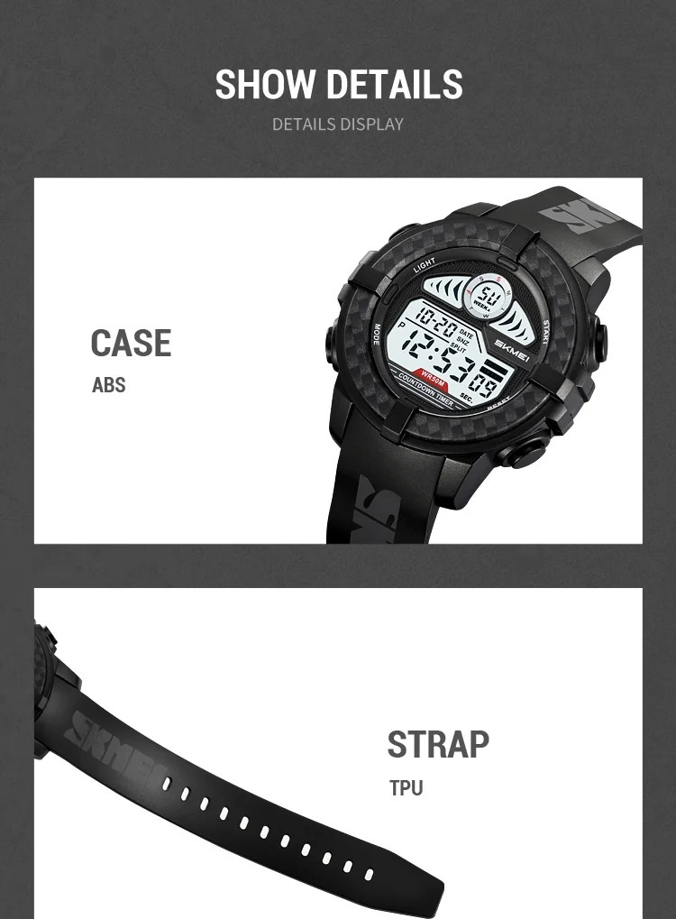 SKMEI Camouflage Chrono Digital Sport Electronic Watches For Men Women Fashion 5Bar Waterproof Stopwatch Wristwatch Reloj Hombre