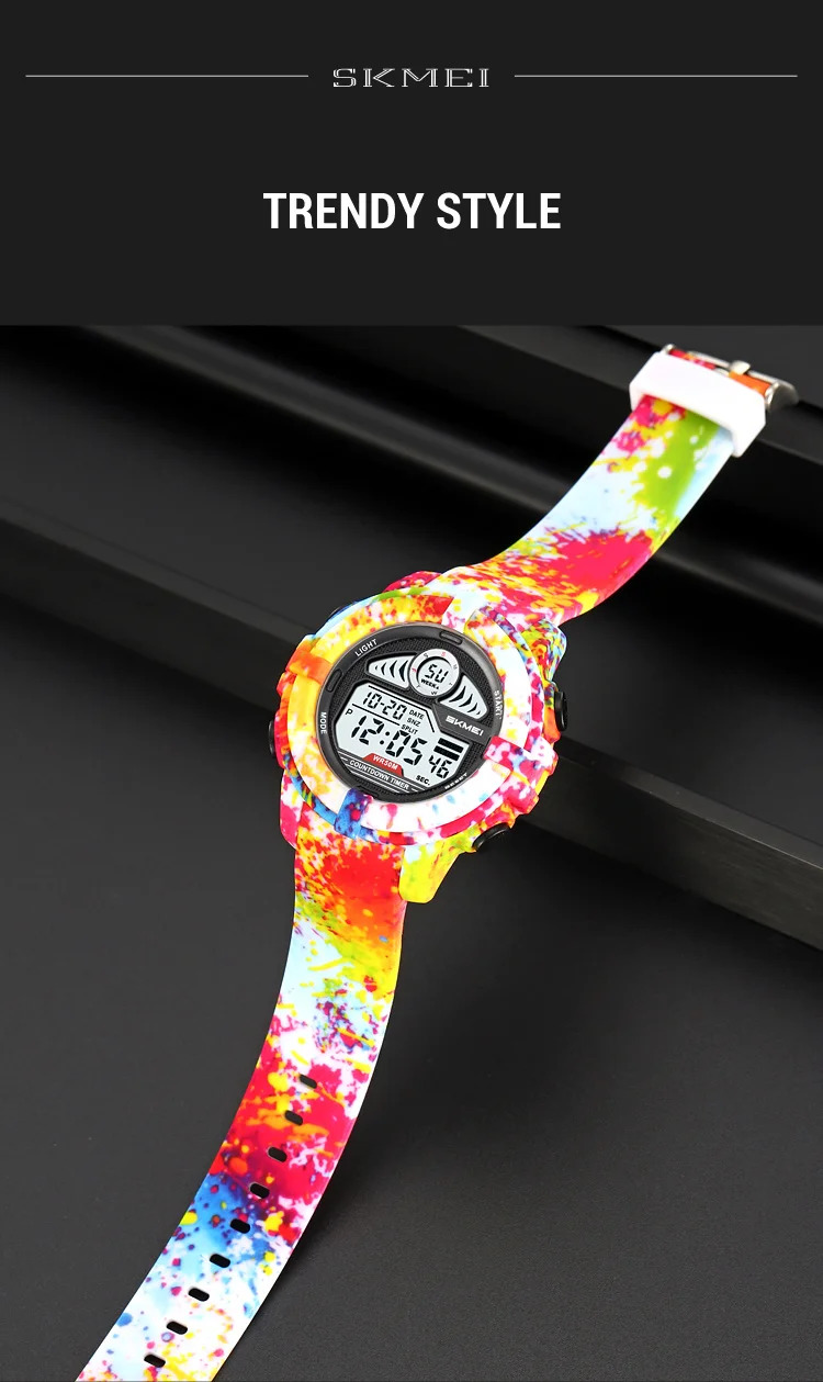 SKMEI Camouflage Chrono Digital Sport Electronic Watches For Men Women Fashion 5Bar Waterproof Stopwatch Wristwatch Reloj Hombre